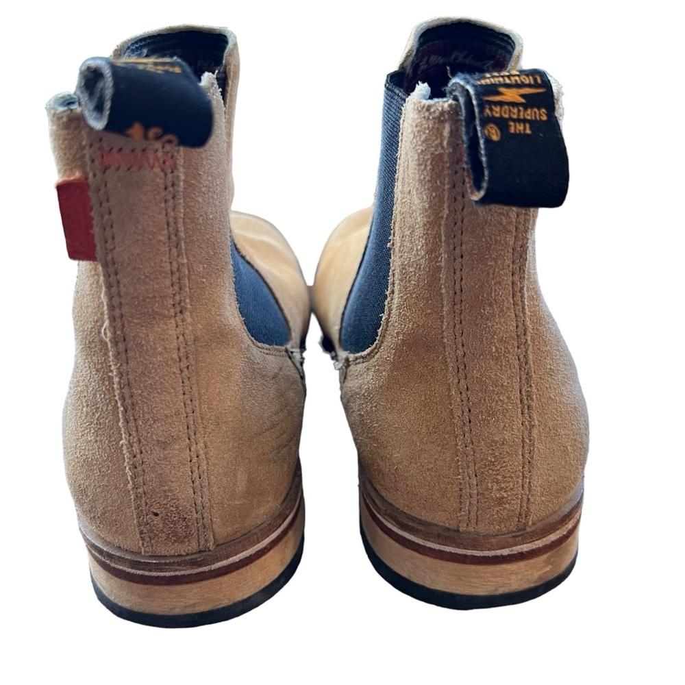 SuperDry Boots Size 8 men’s Tan Suede Hand Crafted - Picture 3 of 9
